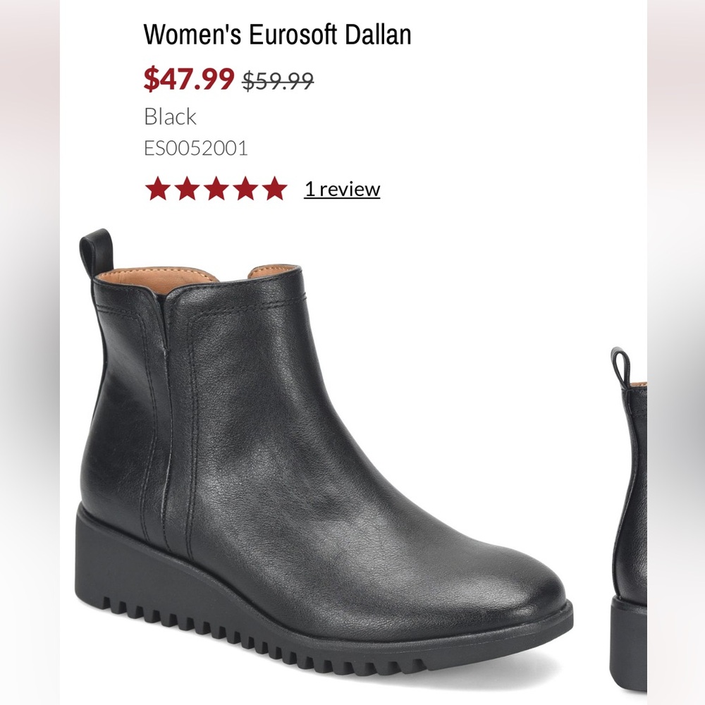 Eurosoft Dallan Side Zip Black Ankle Boots - Picture 5 of 16